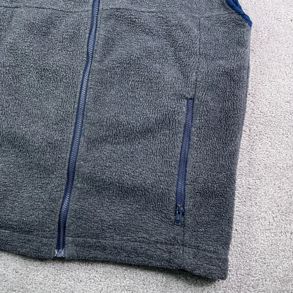 Vintage LL Bean Vest Mens Large Grey Fleece Full Zip Mountain Hiking Made in USA